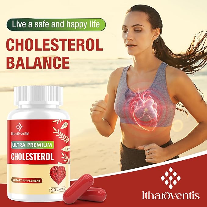Cholesterol Supplements with Plant Sterols, Niacin, Red Yeast Rice, Bergamot, Omega-3 & Garlic - Max Absorption - 360 Softgels