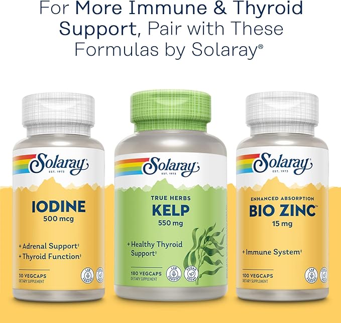Solaray Yeast Free Selenium 100mcg, Healthy Immune & Thyroid Function Support, Enhanced Absorption, 90 Serv, 90 VegCaps