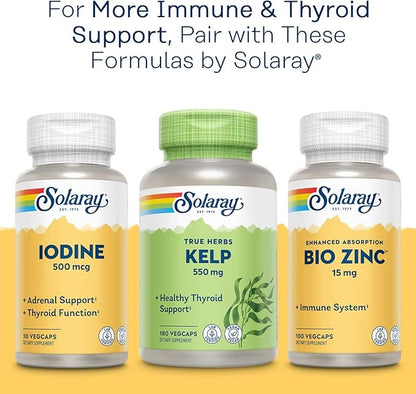 Solaray Yeast Free Selenium 100mcg, Healthy Immune & Thyroid Function Support, Enhanced Absorption, 90 Serv, 90 VegCaps