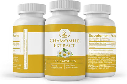 Pure Original Ingredients Chamomile Extract, (100 Capsules) Always Pure, No Additives Or Fillers, Lab Verified
