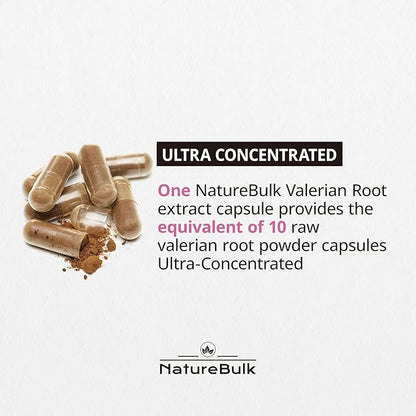 Valerian Root Capsules -Equivalent to 1,0000mg, 4X Concentrated Extract - Highly Concentrated, 120 Capsules