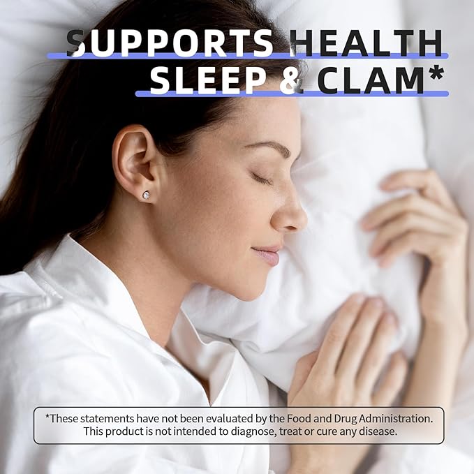 Magnesium Glycinate Supplement with L-Theanine, Chamomile & GABA – Supports Sleep, Calmness, Muscle Relaxation for Men & Women – Vegan, High-Absorption, 120 Capsules