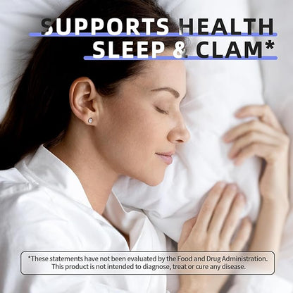 Magnesium Glycinate Supplement with L-Theanine, Chamomile & GABA – Supports Sleep, Calmness, Muscle Relaxation for Men & Women – Vegan, High-Absorption, 120 Capsules