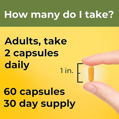 Nature Made Extra Strength Turmeric Curcumin with Black Pepper, 1000mg extract (950mg Curcuminoids) per serving, Supports Healthy Inflammation Response, 60 Vegetarian Capsules, 30 Day Supply