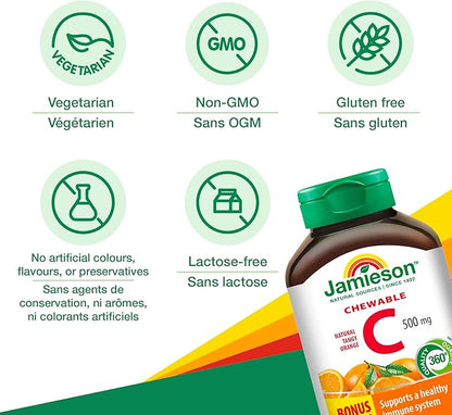 Jamieson Vitamin C Orange 500mg 120 Tablets