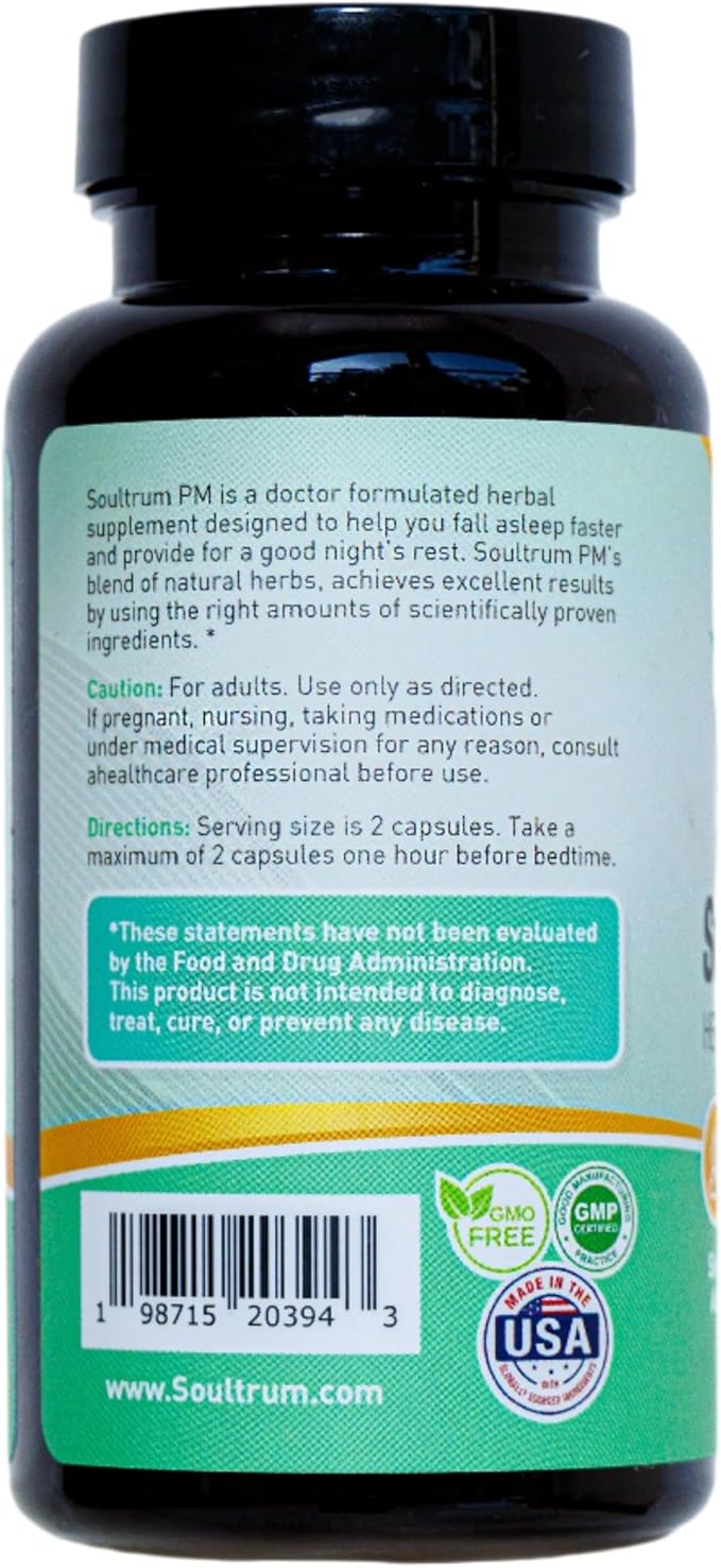 PM Sleep Supplement - Melatonin, L-Theanine, Ashwagandha, Chamomile Extract, Valerian Root, Passionflower Extract, Magnesium Glycinate, Vitamin B6