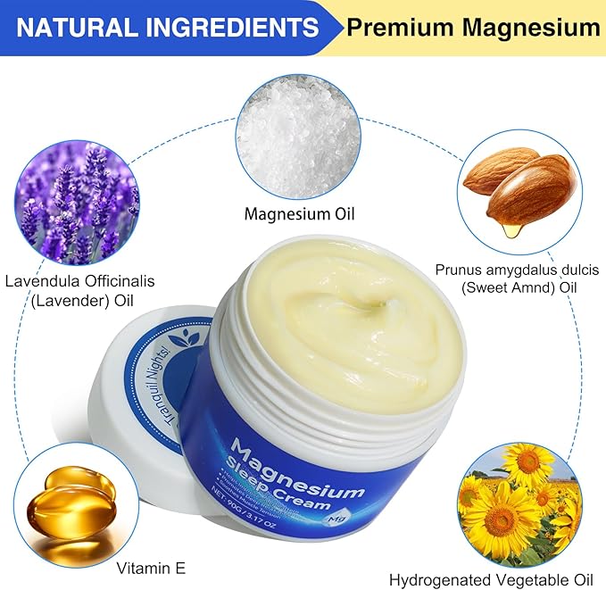 Magnesium Oil for Feet, Magnesium Lotion, Magnesium Cream, Topical Magnesium Chloride, High Concentration Genuine Zechstein Topical Magnesium Chloride