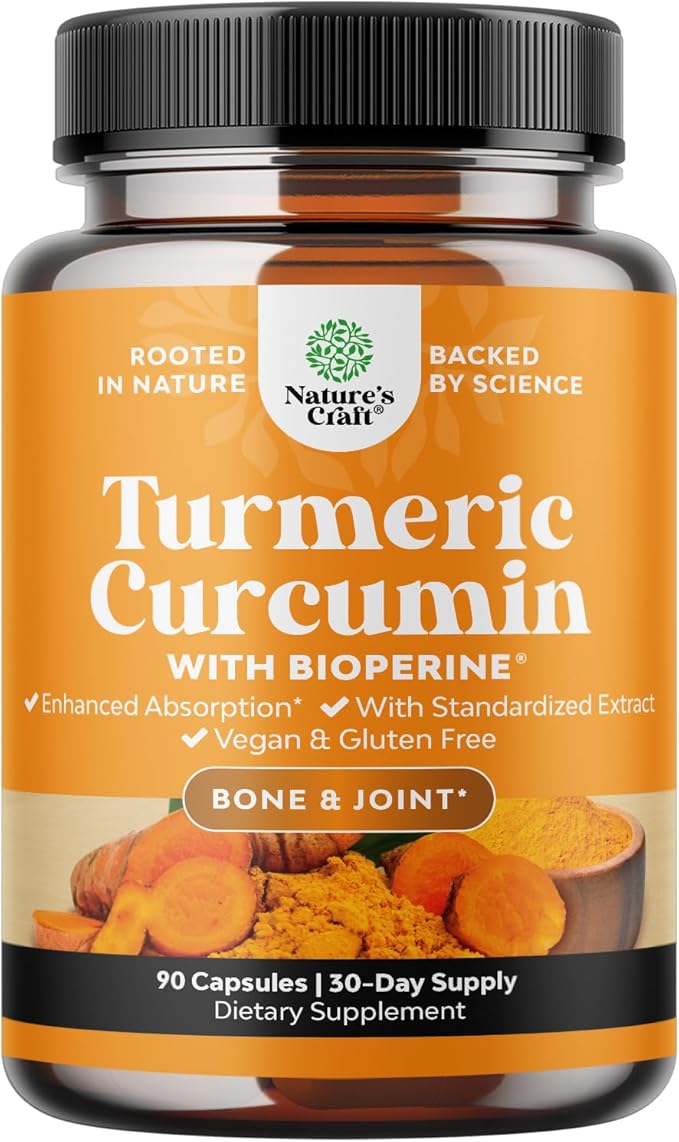 Turmeric Curcumin with Black Pepper Extract - Joint Health Turmeric Supplement with 95% Curcuminoids - Daily Joint Support Supplement Curcumin Bioperine for Enhanced Absorption
