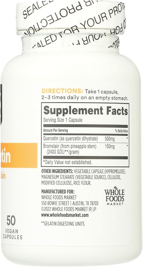 365 by Whole Foods Market Quercetin with Bromelain, 50 CT