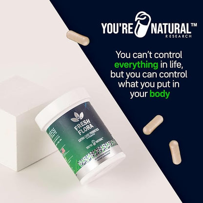 Fresh Flora - Probiotics & Prebiotics For Women and Men - 15 Billion CFU - Lactobacillus Lactospore - Howaru Strengthens Immunity - Digestive & Gut Health - Gas & Bloating Relief - 30 Veggie Capsules