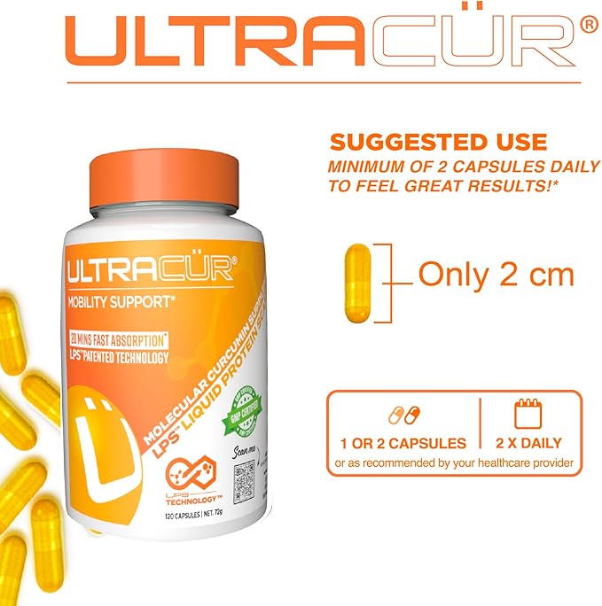 Curcumin Complex Supplement - Ultra Bioavailable High Absorption Turmeric Curcumin Supplement for Joint, Muscle & Brain Support - Patented Protisorb for Premium Absorption – 120 Capsules