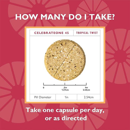 Celebrate Vitamins CelebrateONE 45 Chewables, 45mg Iron - One A Day Bariatric Multivitamin, Essential Vitamins & Minerals - Gastric Bypass & Sleeve Gastrectomy Supplement - Tropical (90 Tablets)