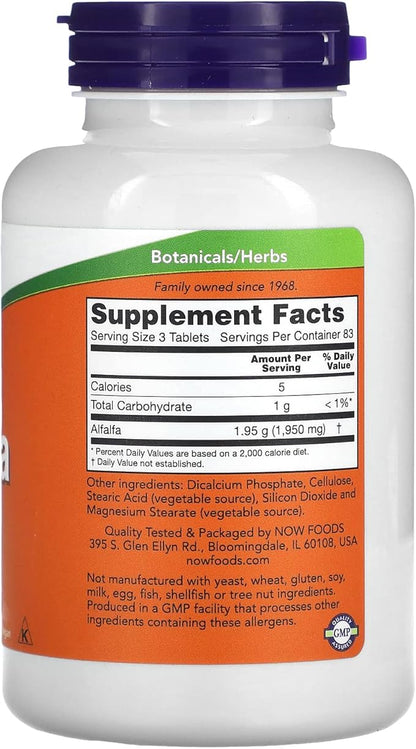 Alfalfa Now Foods 250 Tabs