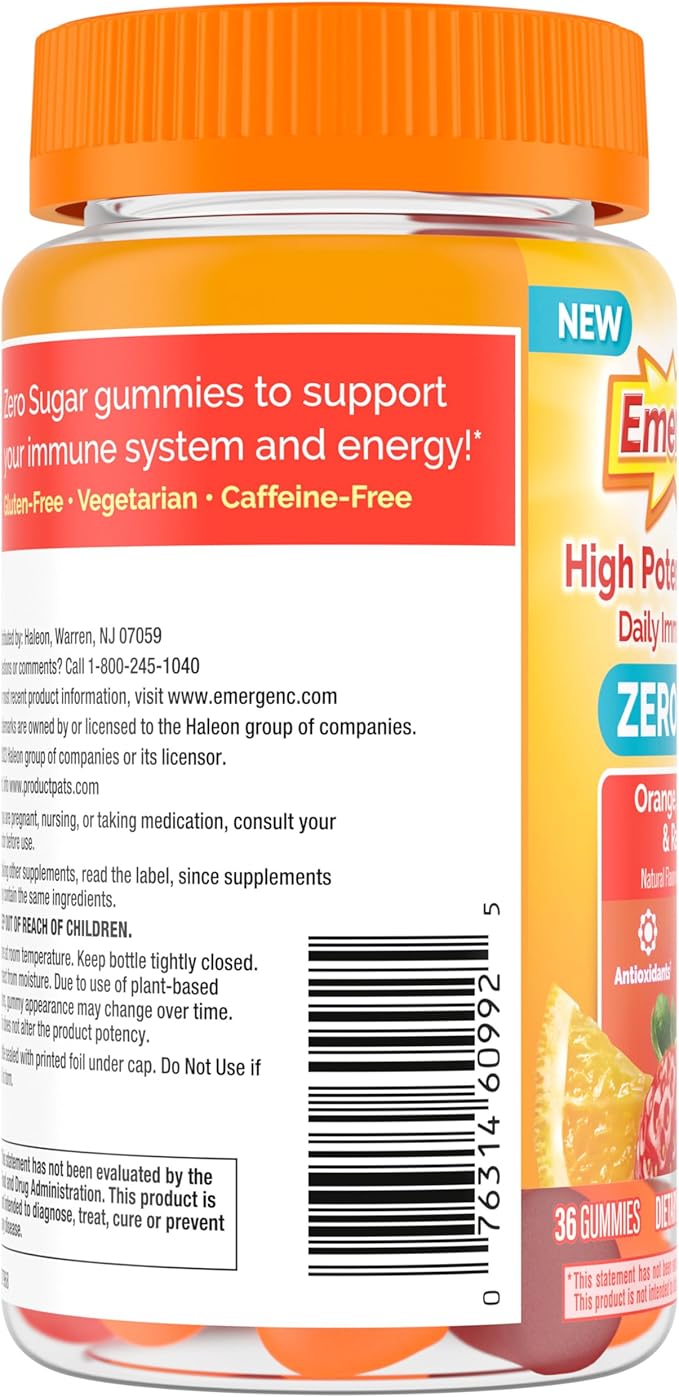 Emergen-C Zero Sugar Immune Support Adult Gummies 36 Count