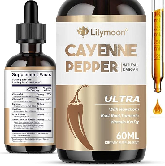 Cayenne Pepper Drops, Cayenne Pepper Drops Supplements to Support Digestion & Gut Health, Natural Extract Without Alcohol, Artificial Components, or GMO (2 Oz)