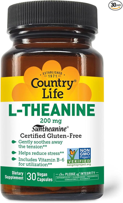 Country Life L-Theanine - 200 mg - 30 Vegetarian Capsules