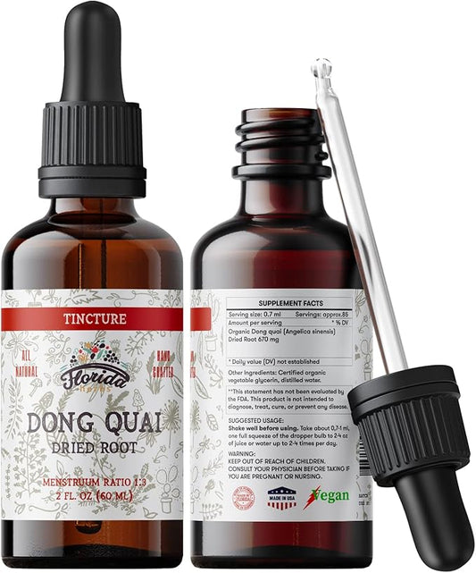 Dong Quai Tincture, Organic Dong Quai Extract, Dong Quai Drops (Angelica sinensis) Dried Root