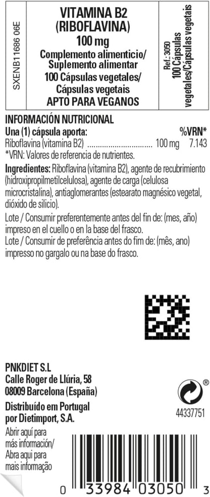 Solgar Vitamin B2 (Riboflavin) 100 mg Vegetable Capsules, 100 Count