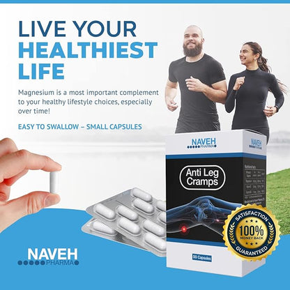 MAGNOX Anti-Leg Cramps Magnesium Supplement for Muscle Cramps -190mg Magnesium for Leg Cramps at Night, High Absorption Magnesium for Nocturnal Leg & Feet Cramps with Vitamin E and B6 (50 caps)