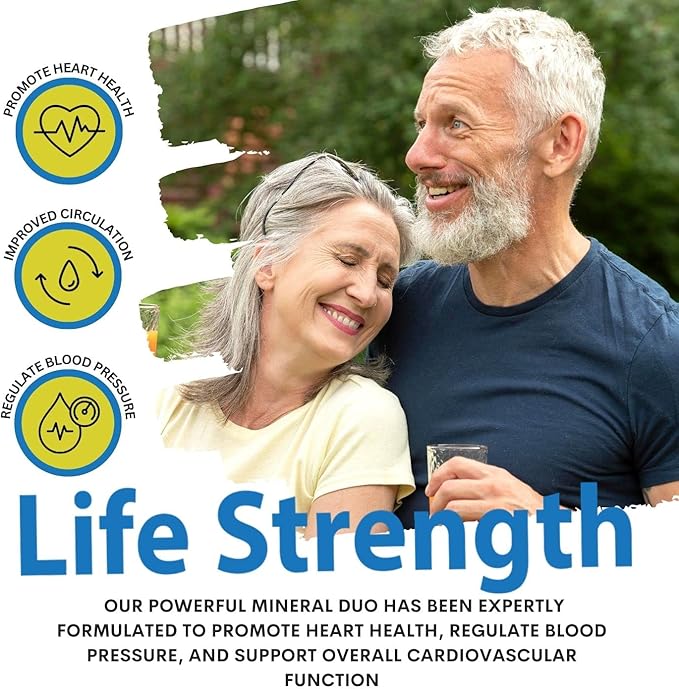 Life Strength Magnesium Potassium Complex Supplement - 90 Capsules - High Absorption Magnesium Support Vascular Health & Leg Cramp