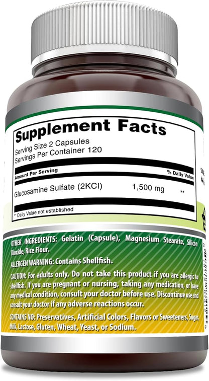 Amazing Formulas Glucosamine Sulfate 1500 mg | Capsules Supplement | Non-GMO | Gluten Free | Made in USA (240 Count)