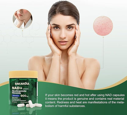 NAD Supplement - Liposomal Nicotinamide Riboside, Resveratrol, Quercetin, NAD Nicotinamide Riboside Resveratrol 900mg, NAD+ Supplement for Men and Women, 80 Capsules 1 Pack