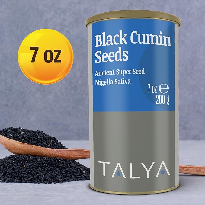 Black Cumin Seeds 7 oz (200 g) - Premium Quality Ancient Super Seed, Nigella Sativa, Immune Support, High Thymoquinone, Gluten Free, Non-GMO, Vegan