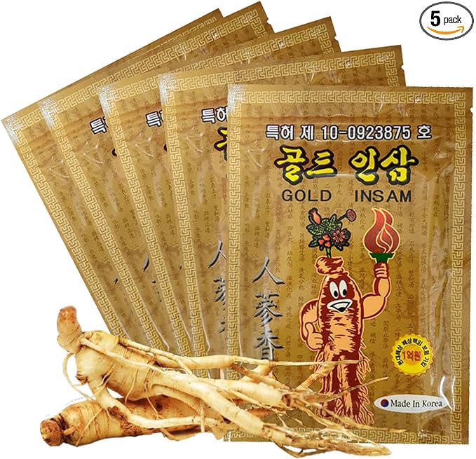 DEAD SKIN Korean Traditional Herbal Patch with Ginseng, Power Strips – 25 Counts x 5 Packs