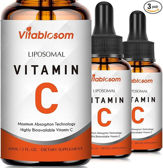 Liposomal Vitamin C 2000mg Liquid for Adults, High Absorption VIT C ，Maximize Vitamin C, for Immune System & Antioxidant, 60ML (3 Bottles)