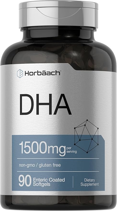 Horbaach DHA Supplement 1500mg | 90 Softgels | EPA, Omega 3, DHA | Non-GMO, Gluten Free