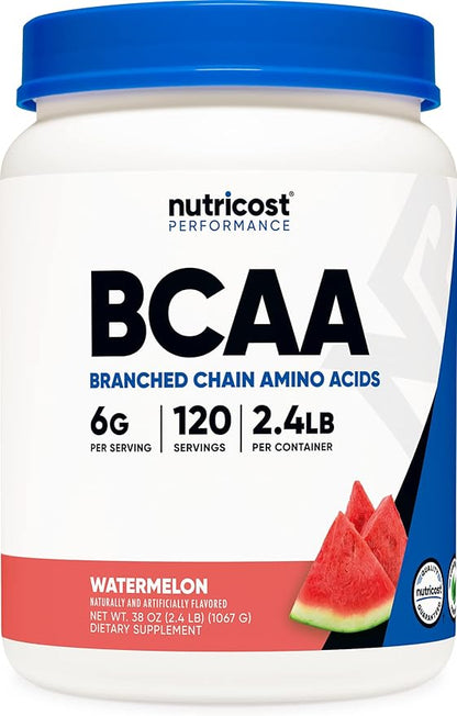 Nutricost BCAA Powder 2:1:1 (Watermelon, 120 Servings) - Gluten Free, Non-GMO, Vegetarian