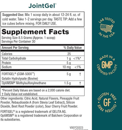 Purity Products JointGel Formula Collagen Peptides + MSM - Supports Joint Flexibility + Fortify Joint Cartilage - Berry Powder - 30 Day Supply