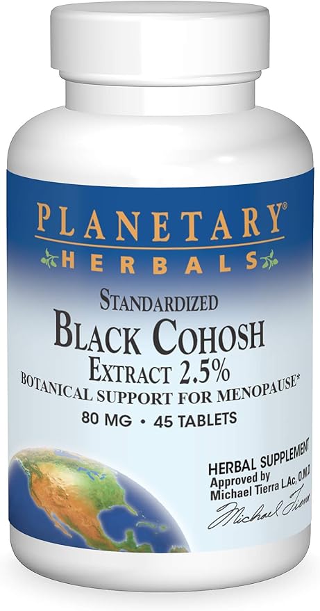 Planetary Herbals Standardized Black Cohosh Extract 2.5 Tablets, 45 Count