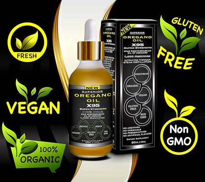 Fulvic Humic Acid Ionic Trace Minerals with Electrolytes Liquid Supplement Plus Oregano Oil Drops Super Strength More Versatile Then Oil of Oregano Softgels and Capsules