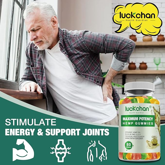 Hemp Gummies for Sleep, Pain, Aanxiety and Stress - High Potency 100% Natural Hemp Oil Infused Gummies - Hemp Gummy Supplement for Adults (2 Packs)