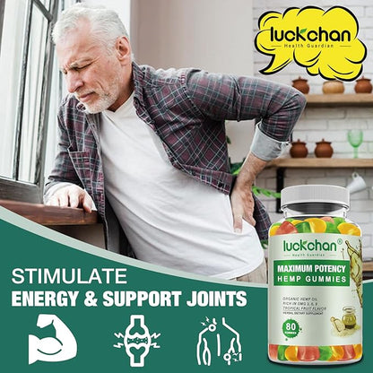 Hemp Gummies for Sleep, Pain, Aanxiety and Stress - High Potency 100% Natural Hemp Oil Infused Gummies - Hemp Gummy Supplement for Adults (2 Packs)