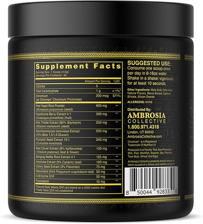 Ambrosia Nektar - Superfood Powder | Complete Health Supplement | Organ Support - Liver, Kidney Health | 30 Servings (Pineapple Mango)