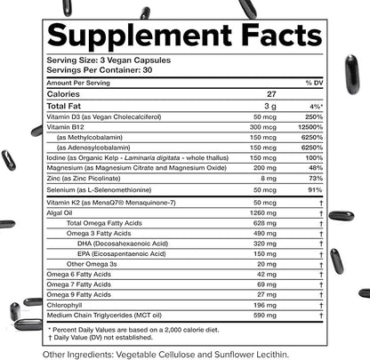 Complement Omega Complex & Essential Multivitamin Bundle – Comprehensive Vegan Nutritional Support for Optimal Health and Wellness (30 Servings Each)