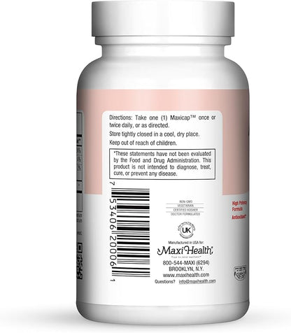 Maxi Health Advanced CO Q10 300 - Coenzyme Q10 - with Potassium & Magnesium - 60 Capsules - Kosher