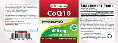 Best Naturals CoQ10 600 mg 60 Capsules (817716013725)
