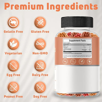 Vitamin D Gummies for Adults (Vitamin D3 2000 IU). Gelatin-Free, Gluten-Free & Non-GMO Vitamin D Gummy. Supports Bones, Muscles, and Immune System. 45 Day Supply. D3 Gummies for Adults