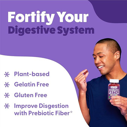 Prebiotic Fiber Gummies by Feel Great Vitamin Co (60 Gummies) | Helps Improve Digestive Health, Restore Natural Gut Flora, and Support Overall Health & Immunity* | Vegetarian & Vegan Friendly Chew