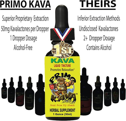 Drops | Natural Kava from Fiji | Fast Acting Kava Root Extract for Calming & Relaxation | 50 mg Potent Kavalactones | 1 oz