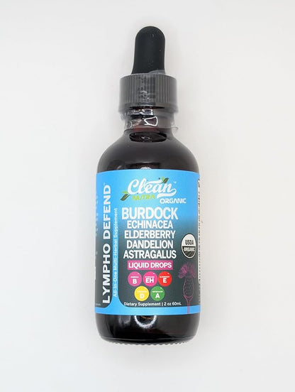Organic Lymphatic Drainage Drops Supplement with Burdock Root Echinacea Elderberry Dandelion Astragalus Milk Thistle Sea Moss Red Clover Lymphatic Cleanse Immune Support Marigold Drop By Clean Nutra-5