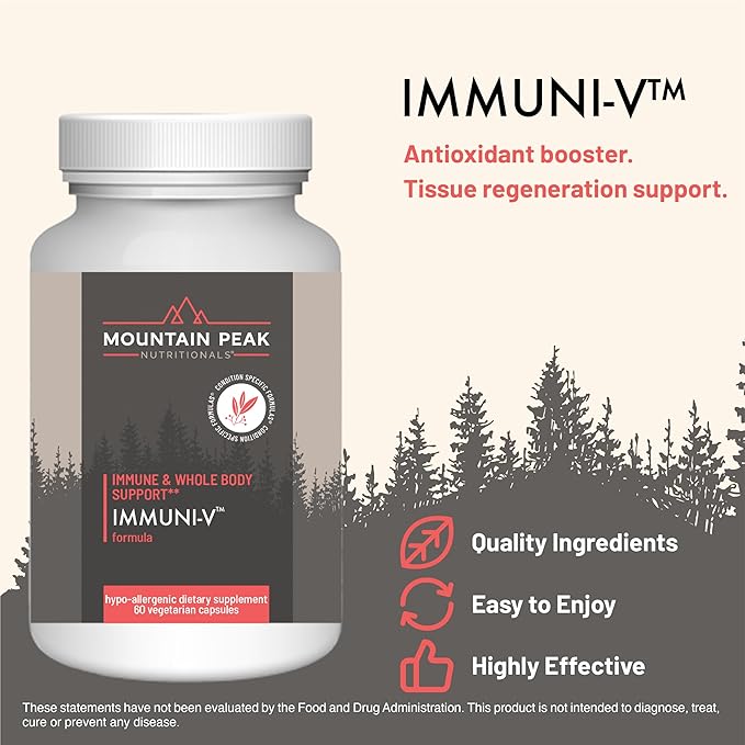 Mountain Peak Nutritionals Immuni-V & Sleep Easy Combo Pack - Herbal Supplement Duo with Antioxidants & Melatonin - Immune Support & Relaxation Formula - 60 Vegetarian Capsules Each