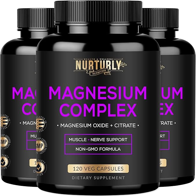 Magnesium Citrate & Oxide 500mg Complex Supplement - High Absorption Maximum Strength - Helps Support Bone Density and Strength, Muscles, Energy and Sleep - 360 Vegan Capsules