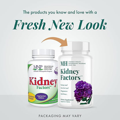 MICHAEL'S Health Naturopathic Programs Kidney Factors - 60 Vegetarian Tablets - Nutrients for Kidney Function - Gluten Free, Kosher - 20 Servings