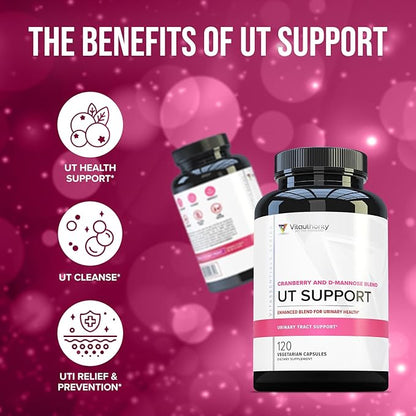 Vitauthority Fast Acting UTI Support Capsules- Cranberry Juice Powder for Utinary Tract Health and Preventitive Support- Enhanced Blend Promotes Urinary Health- 120 Vegetarian Capsules