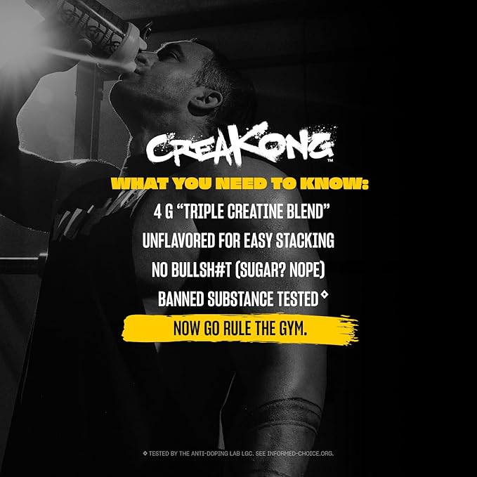 Mutant CREAKONG – Advanced Creatine Supplement with Triple Creatine Blend for Muscle Strength, Size & Performance – Unflavoured, Banned Substance Tested – 300g (75 Servings)