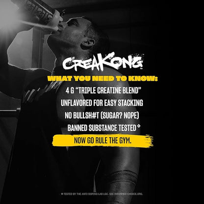 Mutant CREAKONG – Advanced Creatine Supplement with Triple Creatine Blend for Muscle Strength, Size & Performance – Unflavoured, Banned Substance Tested – 300g (75 Servings)